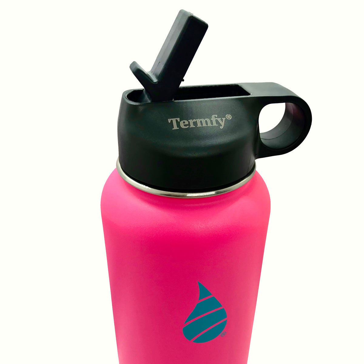 32 oz Stainless Steel Vacuum Insulated Water Bottle Black w/Straw Lid –  TERMFY