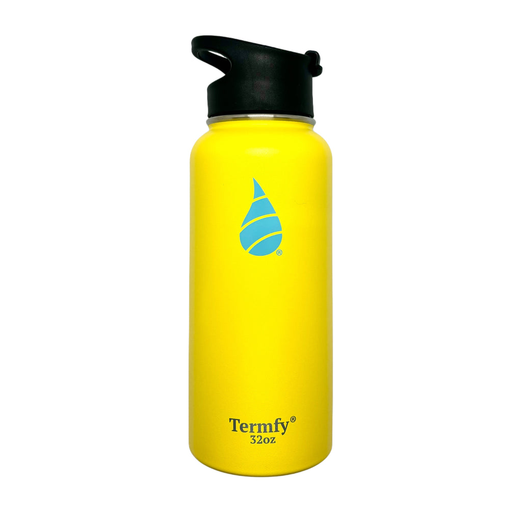 32oz Stainless Steel Vacuum Insulated Water Bottle Yellow w/Flip Lid